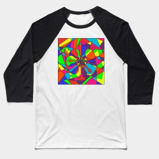 Flowery Stained Glass Guitars Baseball T-Shirt